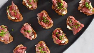 Rare Roast Beef Crostini with Horseradish Cream