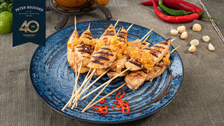 Grilled Chicken Skewers with Macadamia Satay Sauce